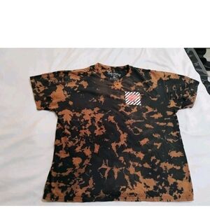 Stylish Black and Brown Tie-Dye Short Sleeve Tee